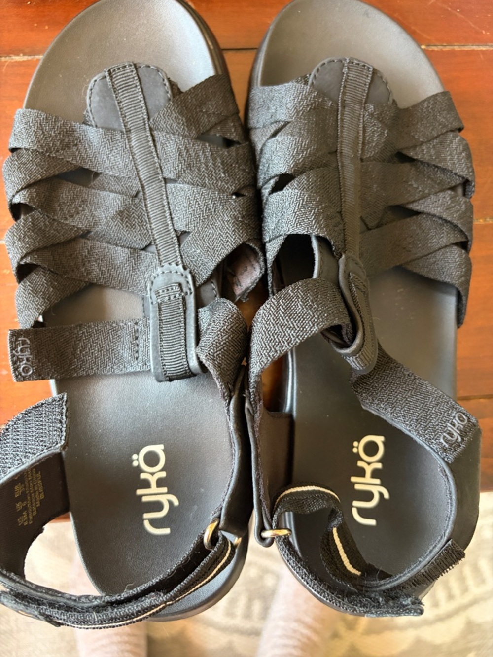 Ryka Criss Cross Velcro Lug Sole Sandal